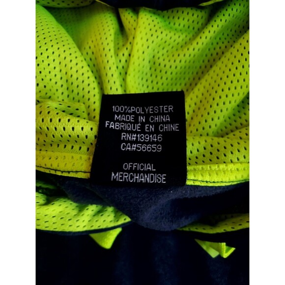 Official Merchandise FCB Navy /Chartreuse Quick Dry Hoodie Size Mens XL - Picture 4 of 7